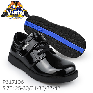 Glossy Velcro school shoes for boys in Tanzania