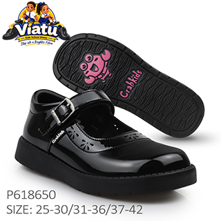 Glossy Flower Mary Jane school shoes for girls in Tanzania