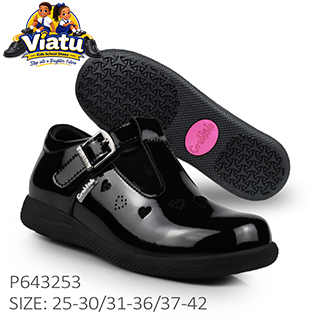 Heart-Detail Mary Jane school shoes for girls in Tanzania